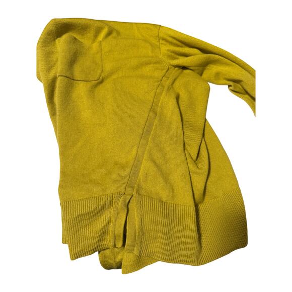 Alex Mill Boxy Pocket Merino Cotton Crewneck Sweater in Chartreuse Yellow (XS) - Picture 6 of 6
